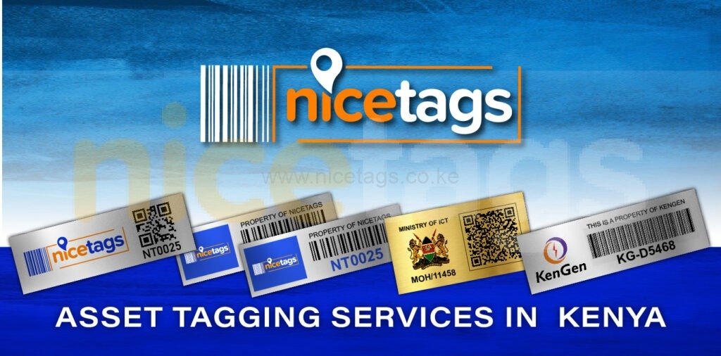metallic asset tags with acetone activated adhesive in Kenya